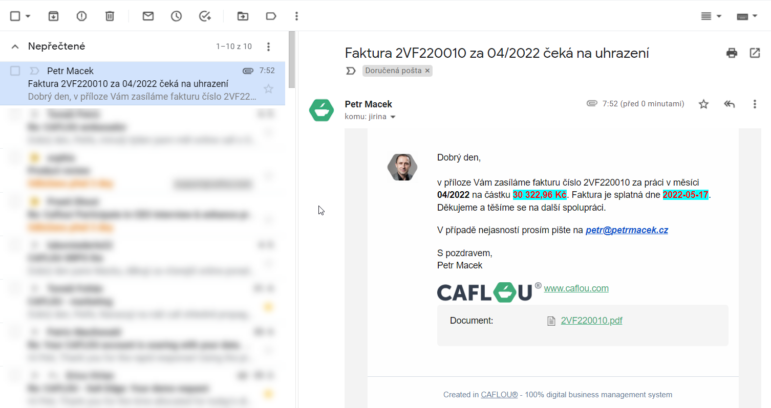 Formátovaný e-mail